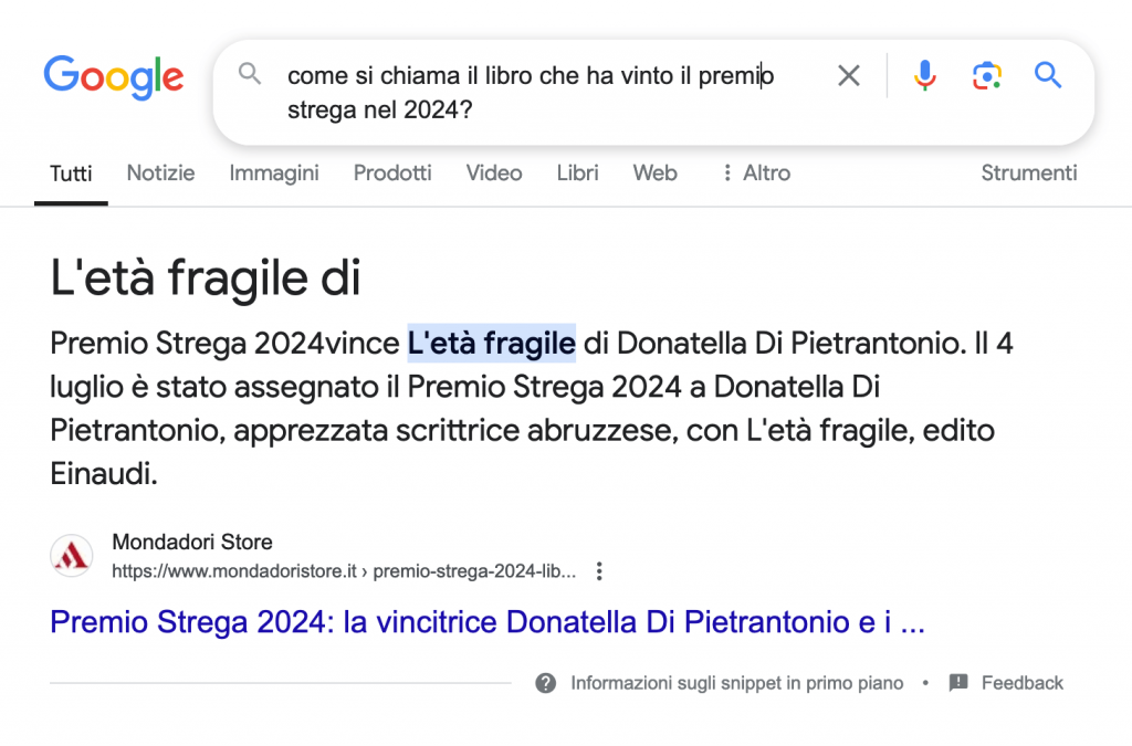 ricerche zero click esempio